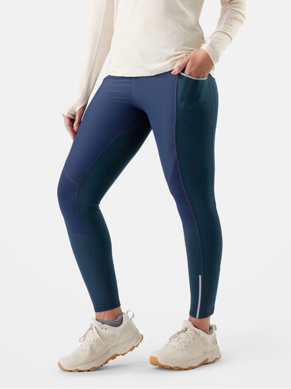 Smartwool Women’s Deep Navy Colorblock Active Fleece Wind Tight Legging Medium